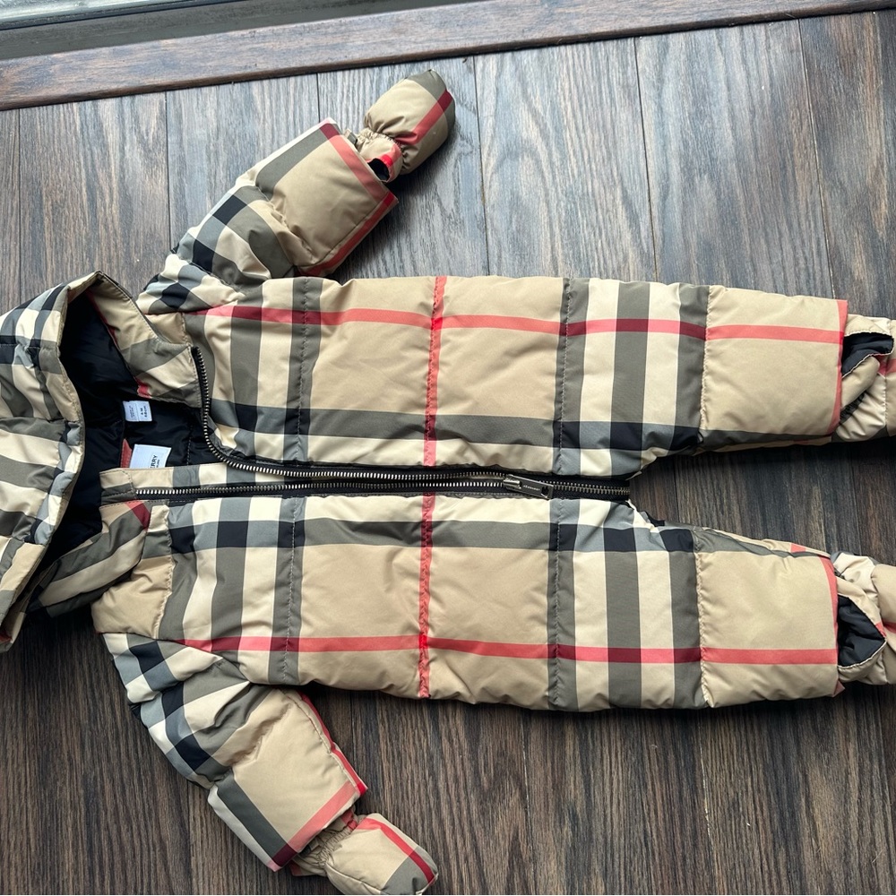 Burberry Kids Black and Red Snowsuit